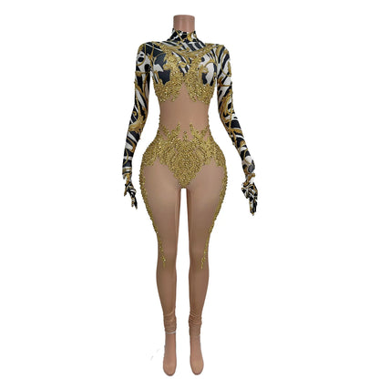 Sparkly Zebra Print Jumpsuit