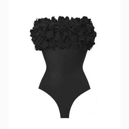 Off-Shoulder Ruffle Push-Up Swimsuit