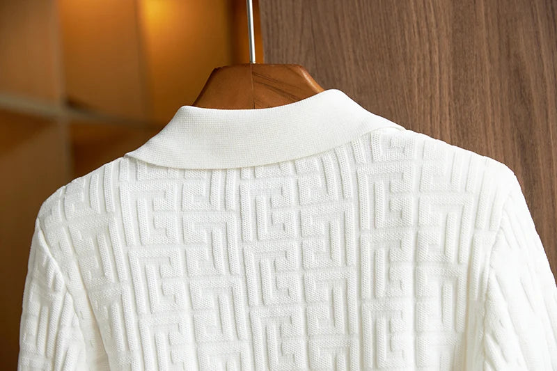 Elegant Design New Fall Slim Fit Notched Sweater Tops Mini Skirt Stretchy Knitted 2 Pieces OL Sets with Belt