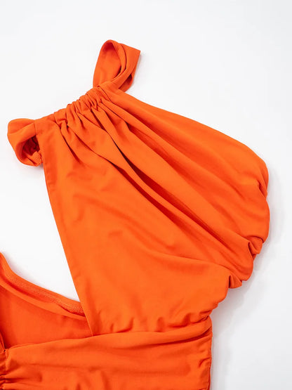 Leosoxs Backless Hollow Dress One Shoulder