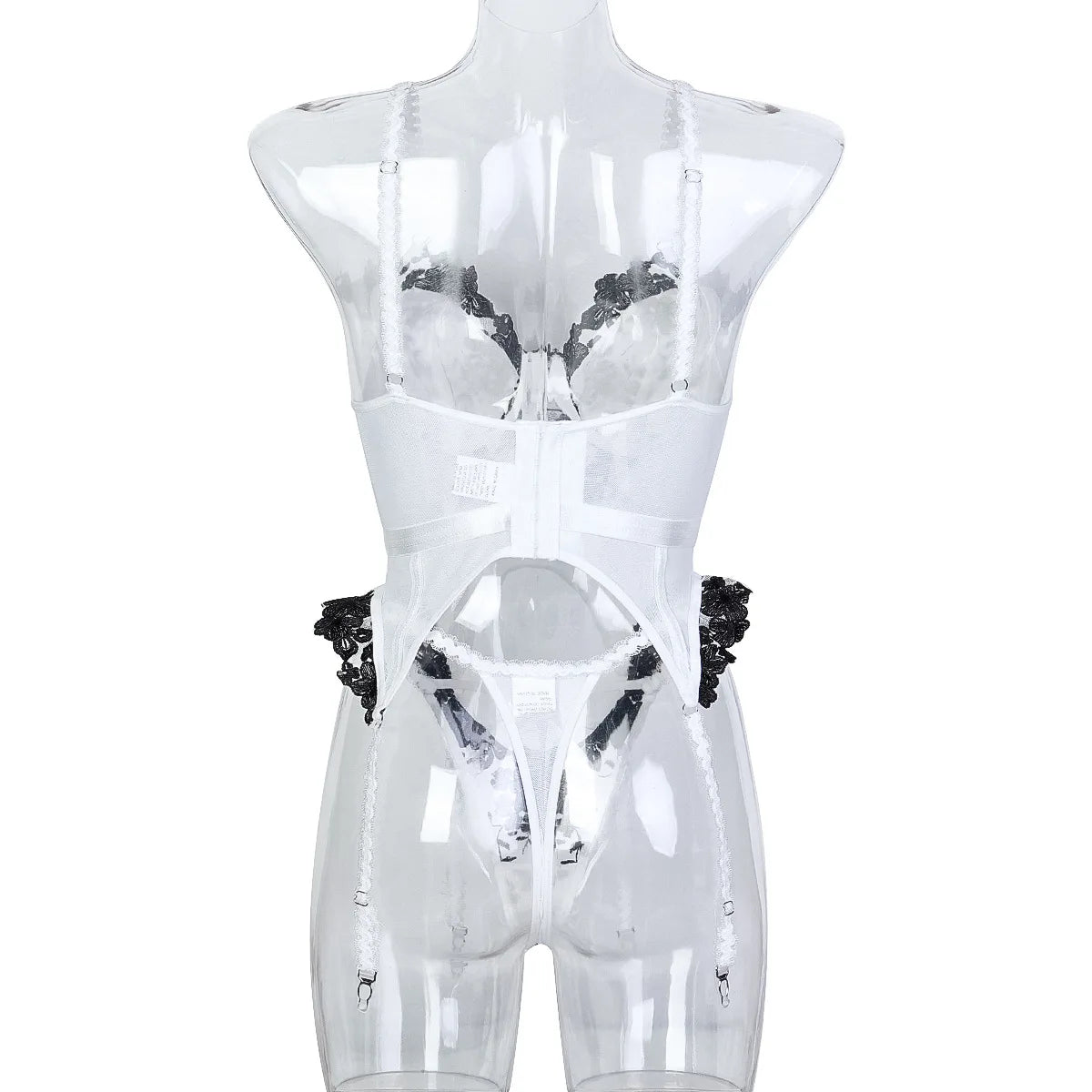 Lingerie Sexy Female Corset Sheer Stockings Garter Belt 3-Piece Erotic Set Suspender Lace Underwear Women OnlyFans Outfits