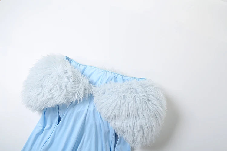 Weird Puss Furry Slash Neck Jumpsuit Woman Sexy Hollow Patchwork Full Sleeve Backless Skinny Hottie Street Autumn New Overalls