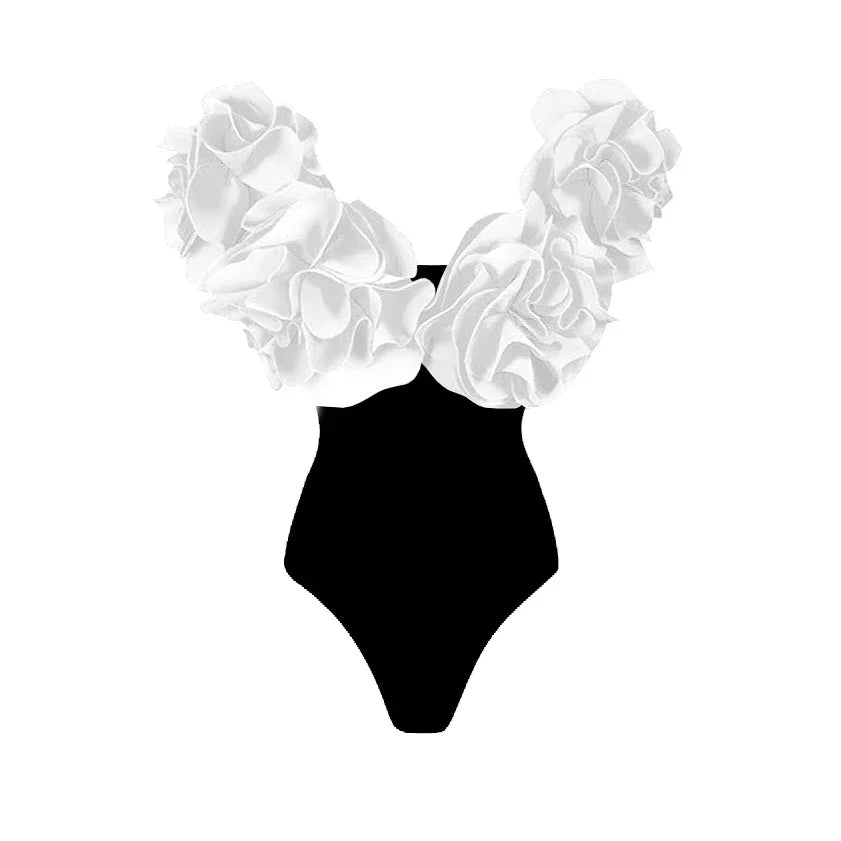 Off-Shoulder Ruffle Push-Up Swimsuit