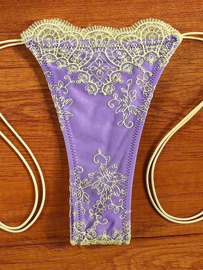 Triangle Lace Bikini Sets Micro Thongs