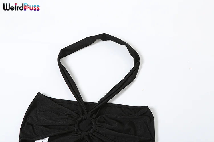 Weird Puss Hipster Halter Cross Wrapped