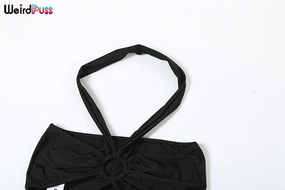 Weird Puss Hipster Halter Cross Wrapped
