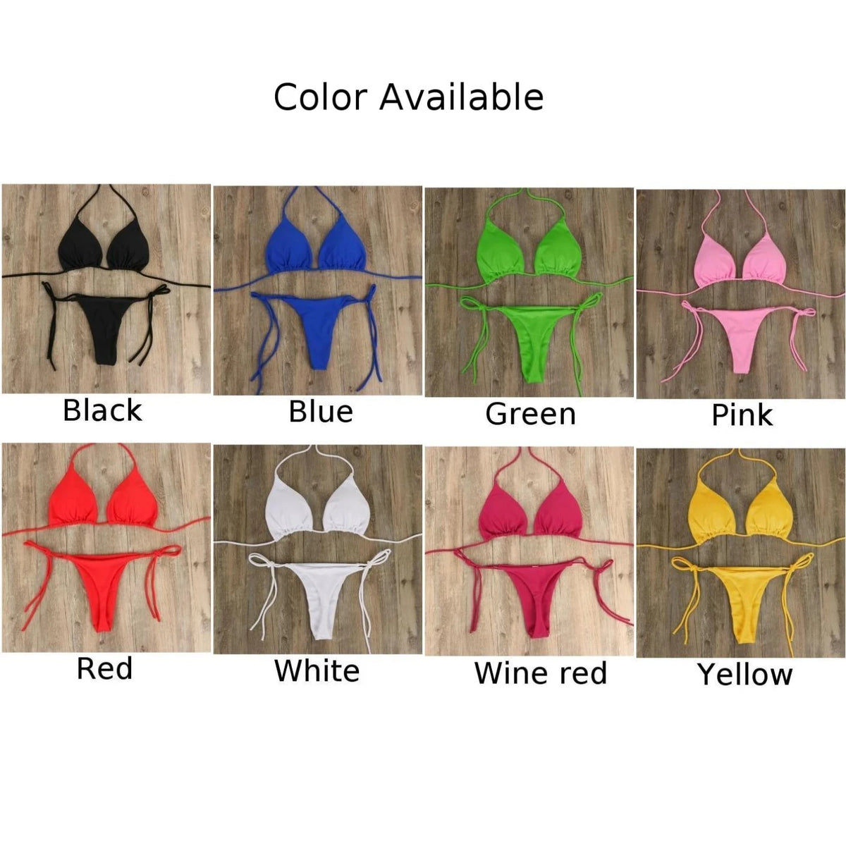 Solid Brazilian Thong Bikini Set