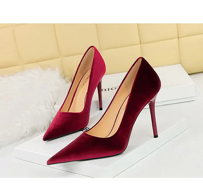 BIGTREE Shoes High Heels Shoes Suede