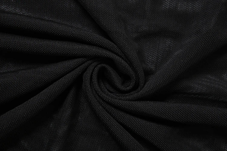 kliou Mesh Swinging Pleated Women 2 Piece Set Summer Solid Simple Halter Backless Chic Tops+Shirring Mini Skirts Coordinate Suit