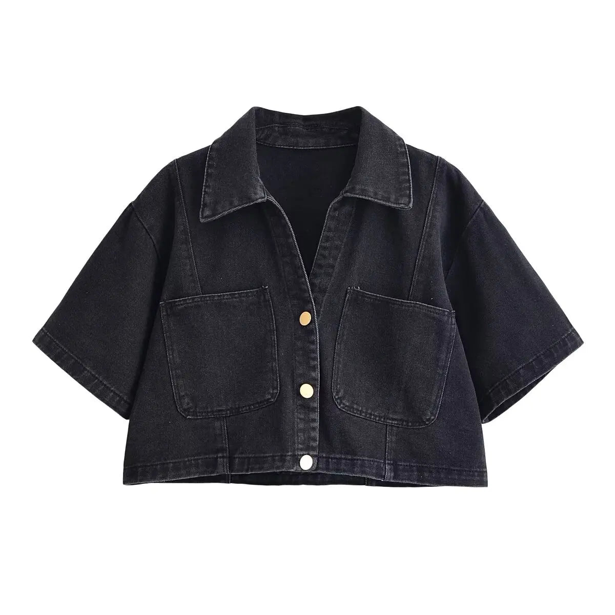 Denim Shirt & Mini Skirt Set