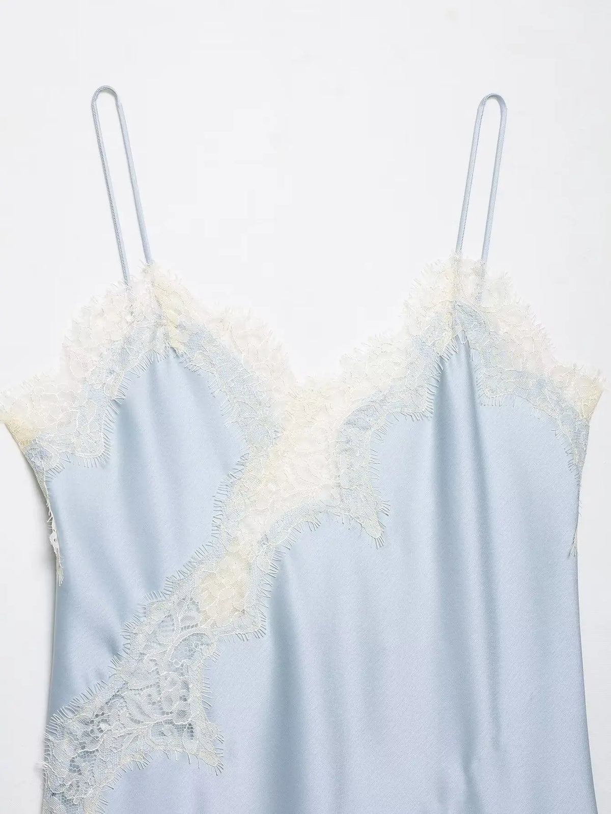 Asymmetrical Lace Backless Slip Top