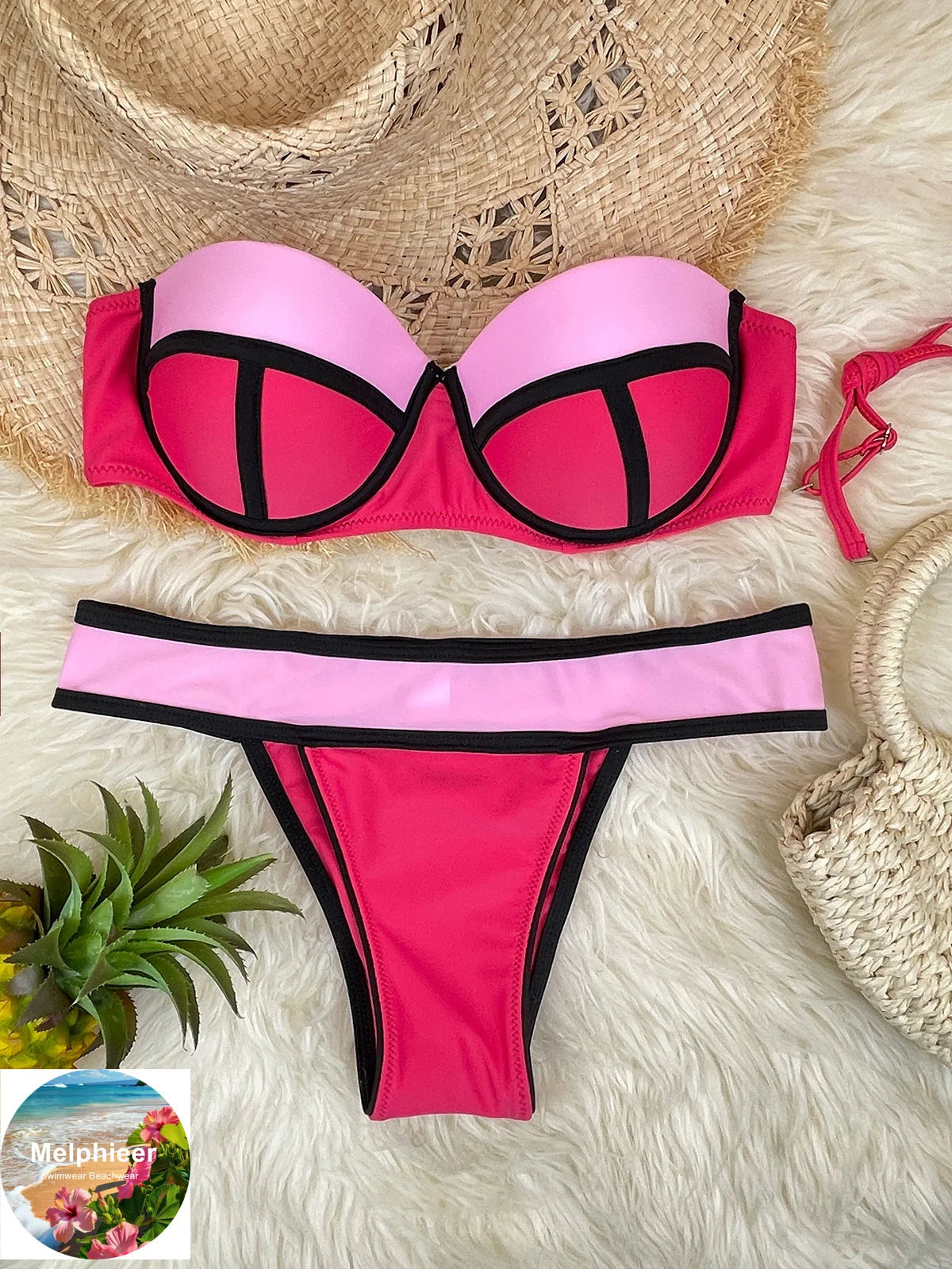 Bandeau Bikini Swimsuit Two-Piece Bathing Suit