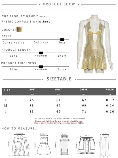 V-Neck Sequin Patchwork Bodycon Dress