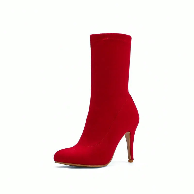 Sock Short Boots Mid-Calf Thin High