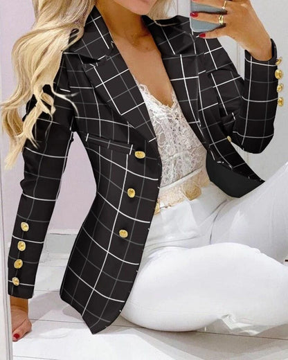 Printed Belted Blazer Pant Set
