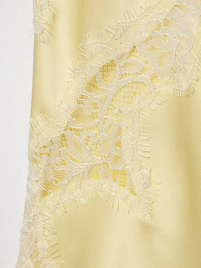 Asymmetrical Lace Backless Slip Top