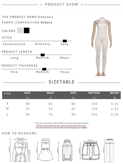 Bandage Halter Backless Skinny Jumpsuit