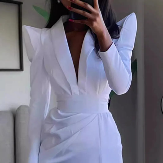 Dress Streetwear Long Sleeved V-neck 's