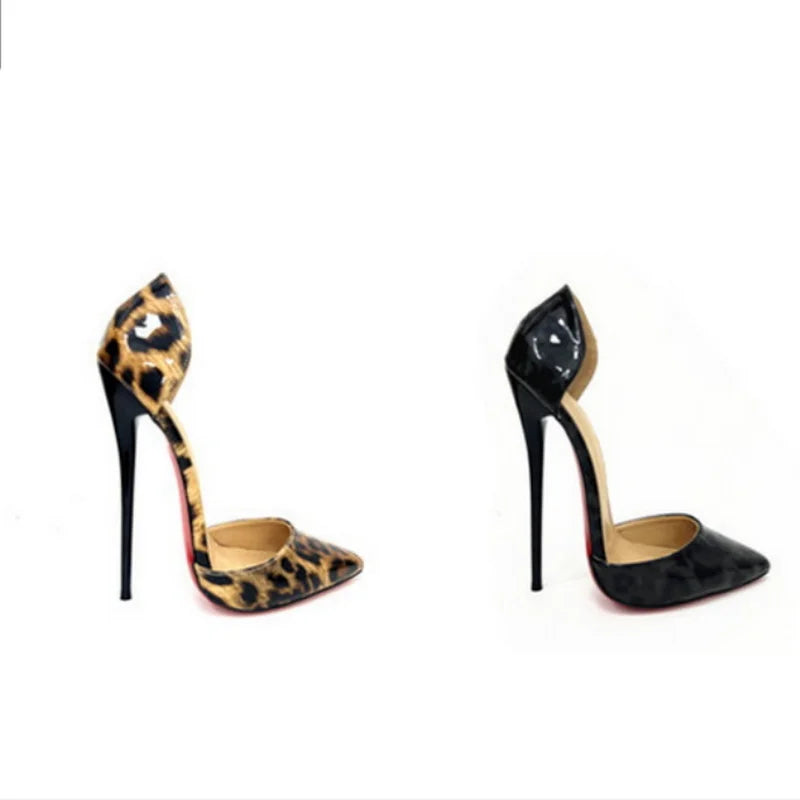 CACA 16/14cm Leopard Patent Leather Pumps,Fetish