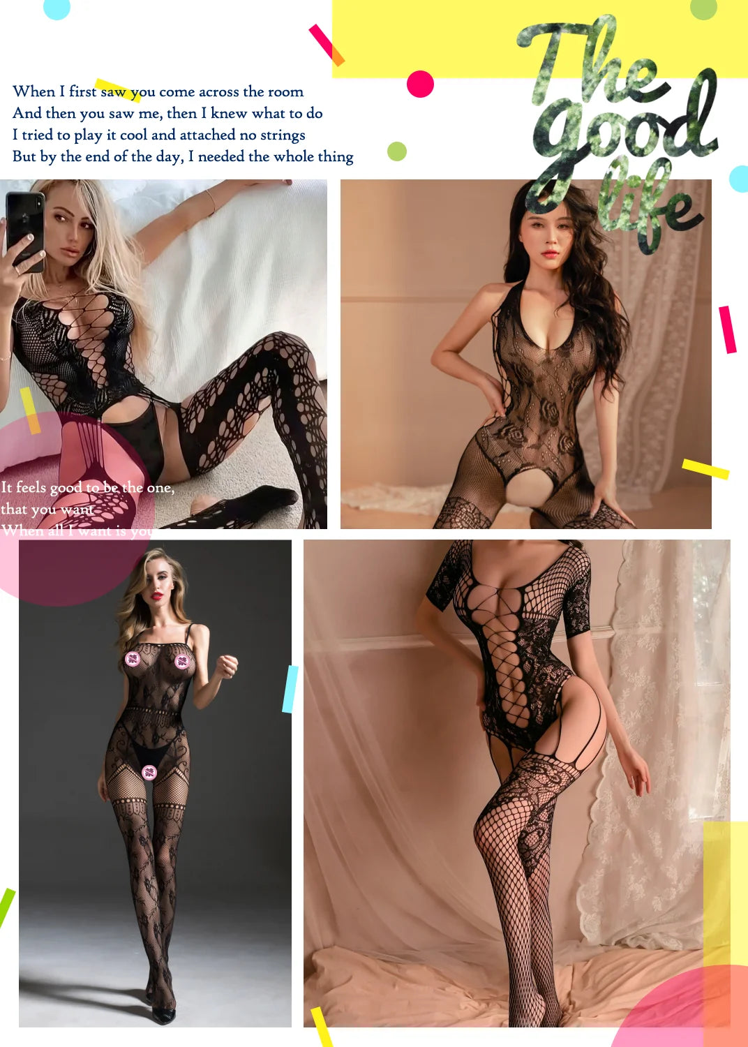 See-Through Open-Back Bodystocking