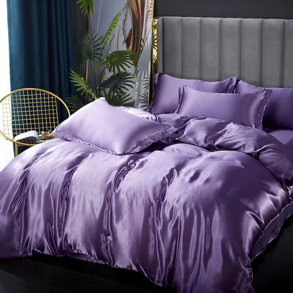 Luxury Mulberry Silk Solid Bedding Set
