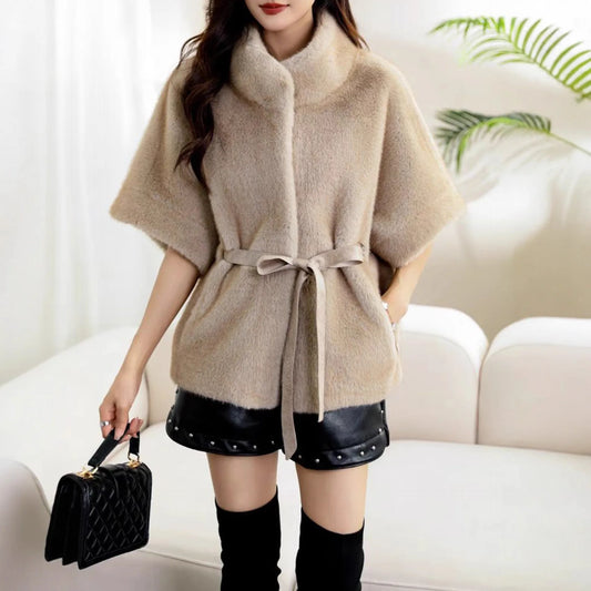 Faux Fur Coat Solid Fur Jacket