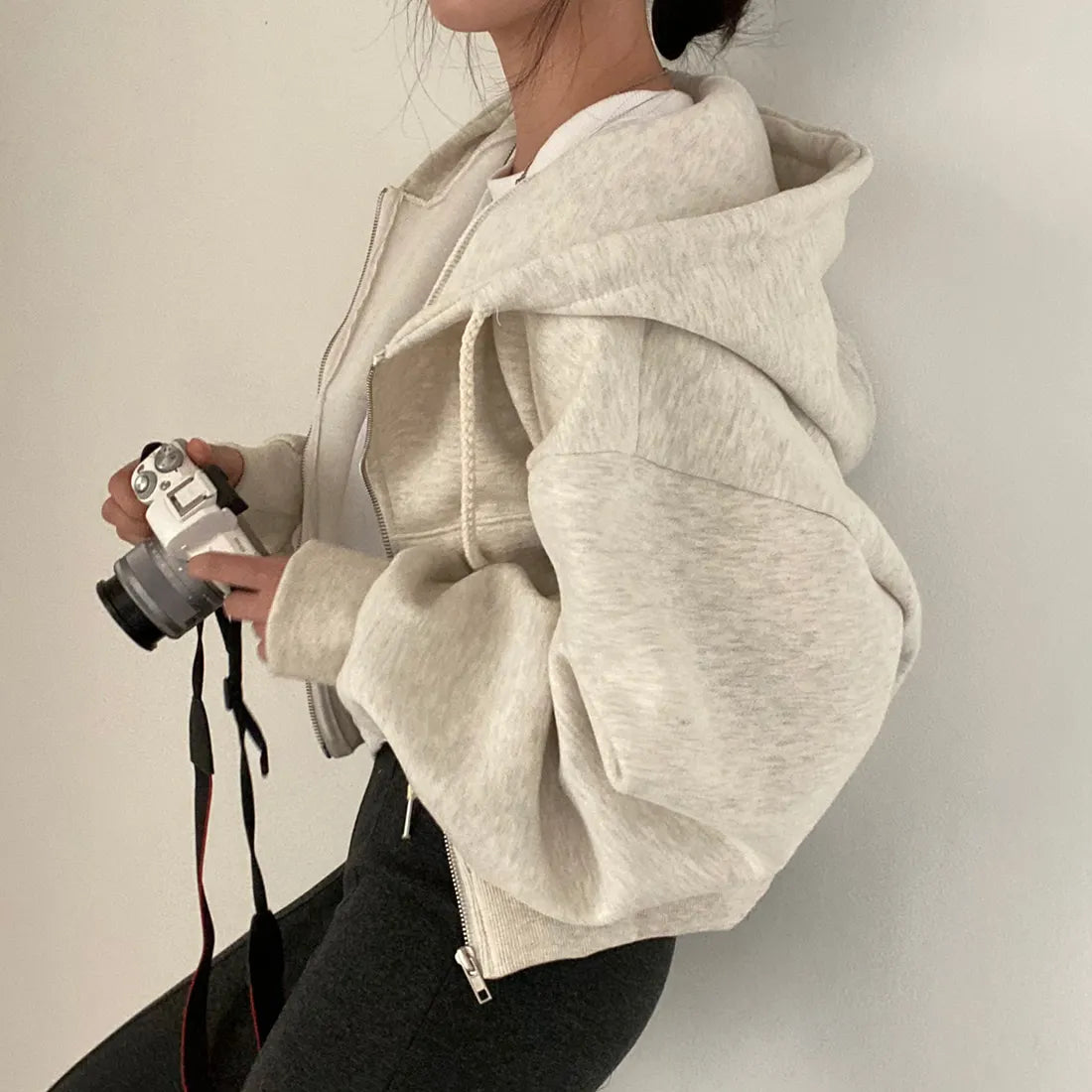 6colors Korean Hoodie Coats Short Warm