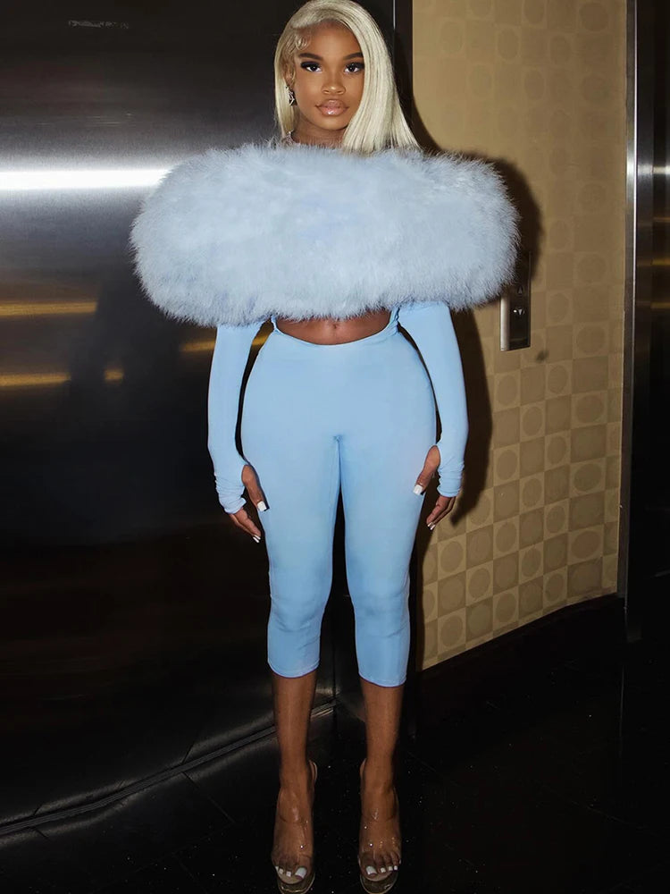 Weird Puss Furry Slash Neck Jumpsuit Woman Sexy Hollow Patchwork Full Sleeve Backless Skinny Hottie Street Autumn New Overalls