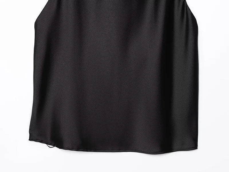 Satin Backless Halter Camisole Top