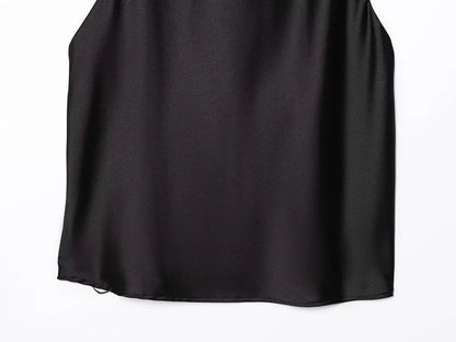 Satin Backless Halter Camisole Top