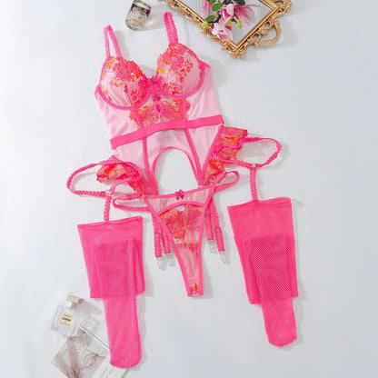 3-Piece Lace Garter Belt Set