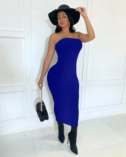 Strapless Sleeveless Long Beach Dress