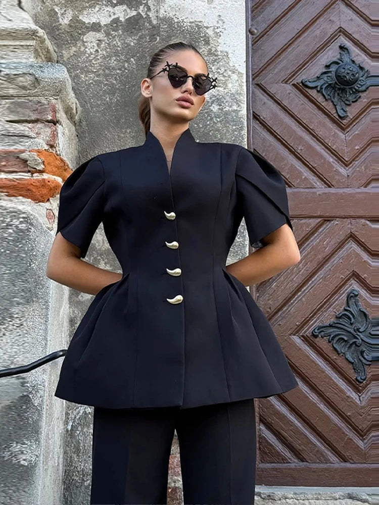 Casual Solid Top Pants Sets Short