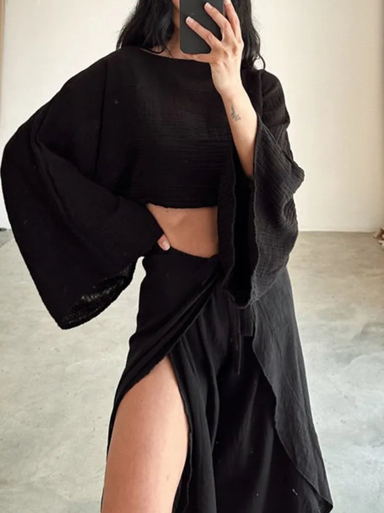Solid Loose Sets Outfits Long Sleeve