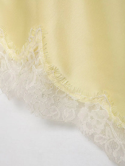 Asymmetrical Lace Backless Slip Top