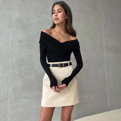 Backless Long Sleeve Corset Bodysuit
