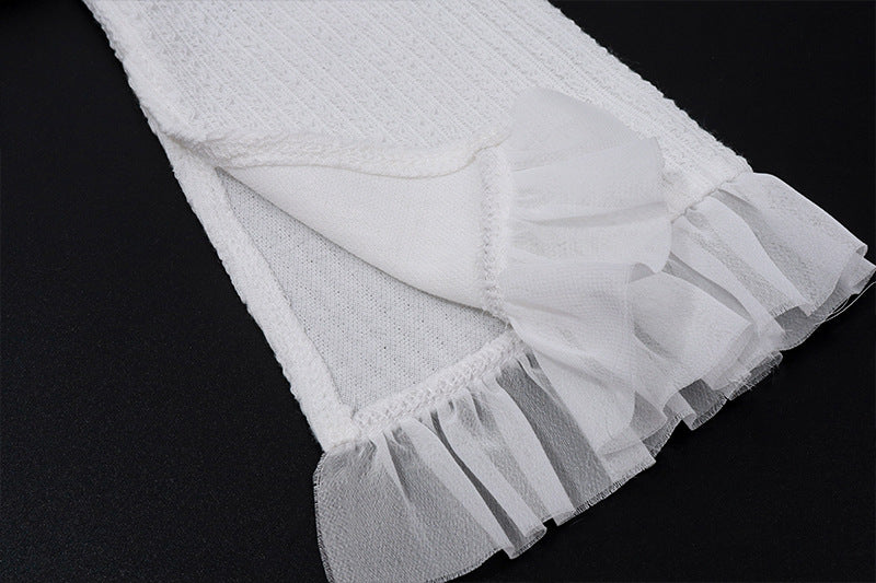 2 Piece Women Skirts Outfits Y2K Fairy Vintage Long Sleeve Cardigan Tops + Ruffle Mini Skirt 00s Retro Coquette Matching Set