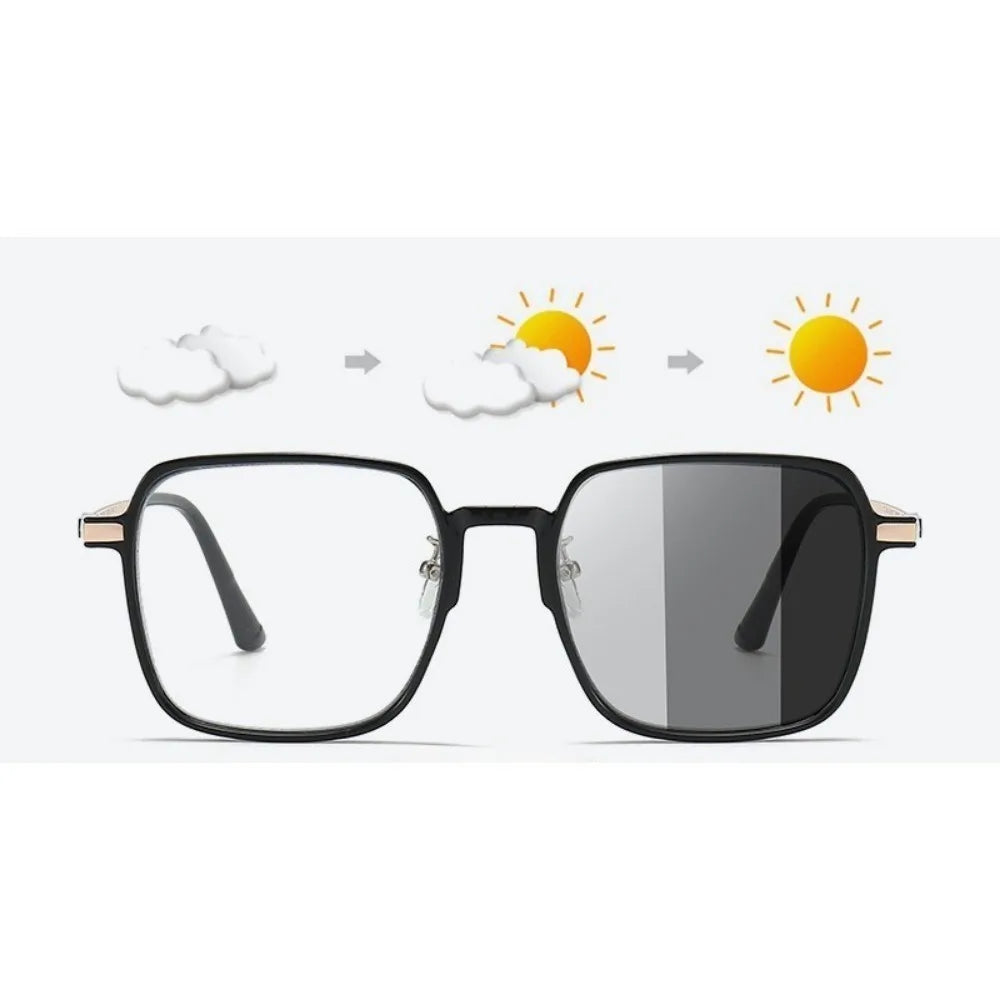 Photochromic Anti Radiation Glasses Metal Eyeglass Men