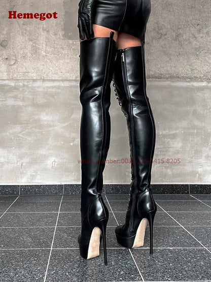 Thigh High Boots Round Toe Super