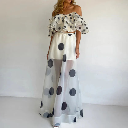 Off-Shoulder Crop Top & Maxi Skirt Set