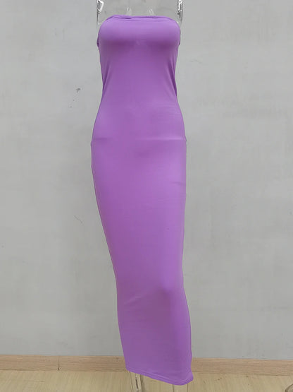 Sleeveless Chest Wrapped Long Beach Dress