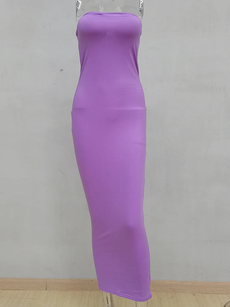 Strapless Sleeveless Long Beach Dress