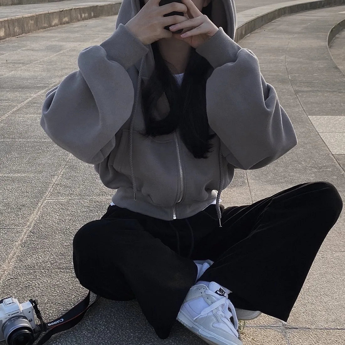 6colors Korean Hoodie Coats Short Warm