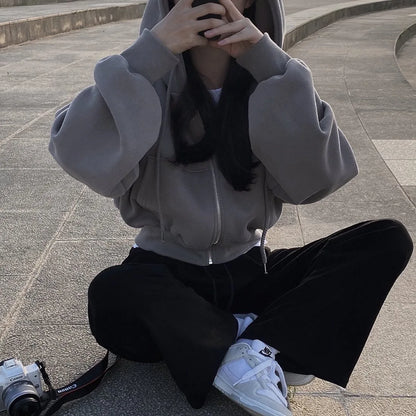 6colors Korean Hoodie Coats Short Warm
