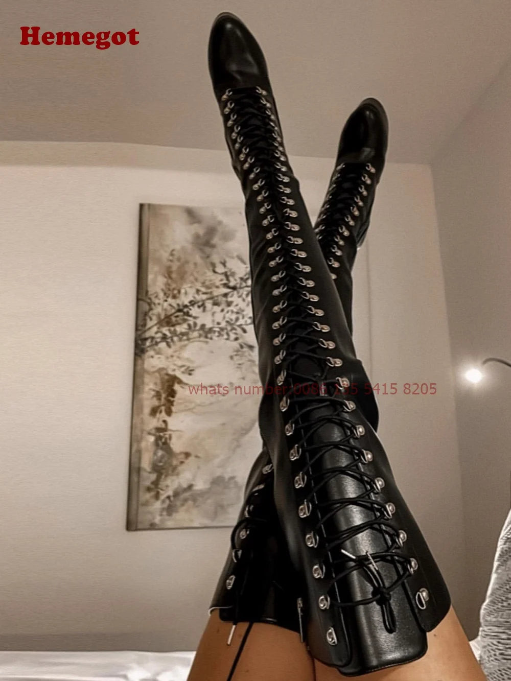 Thigh High Boots Round Toe Super