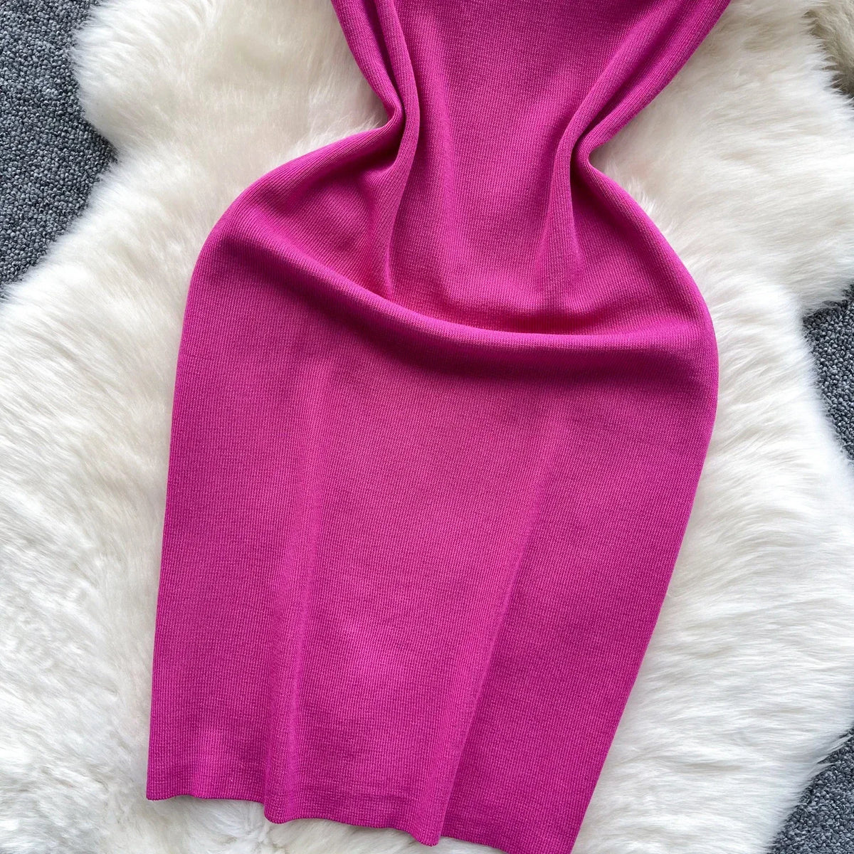 Beaded Halter Knit Bodycon Mini Dress