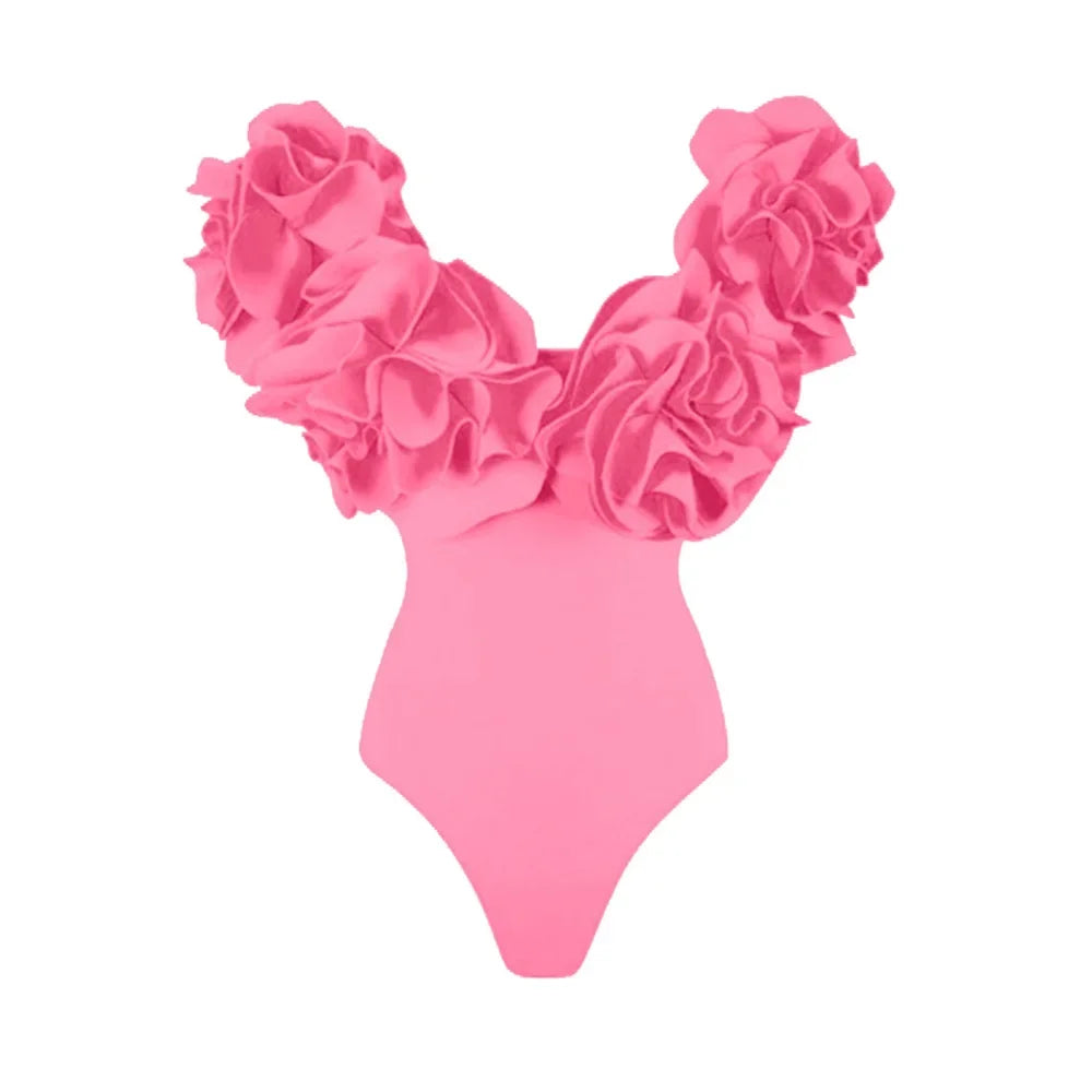 Off-Shoulder Ruffle Push-Up Swimsuit