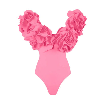 Off-Shoulder Ruffle Push-Up Swimsuit