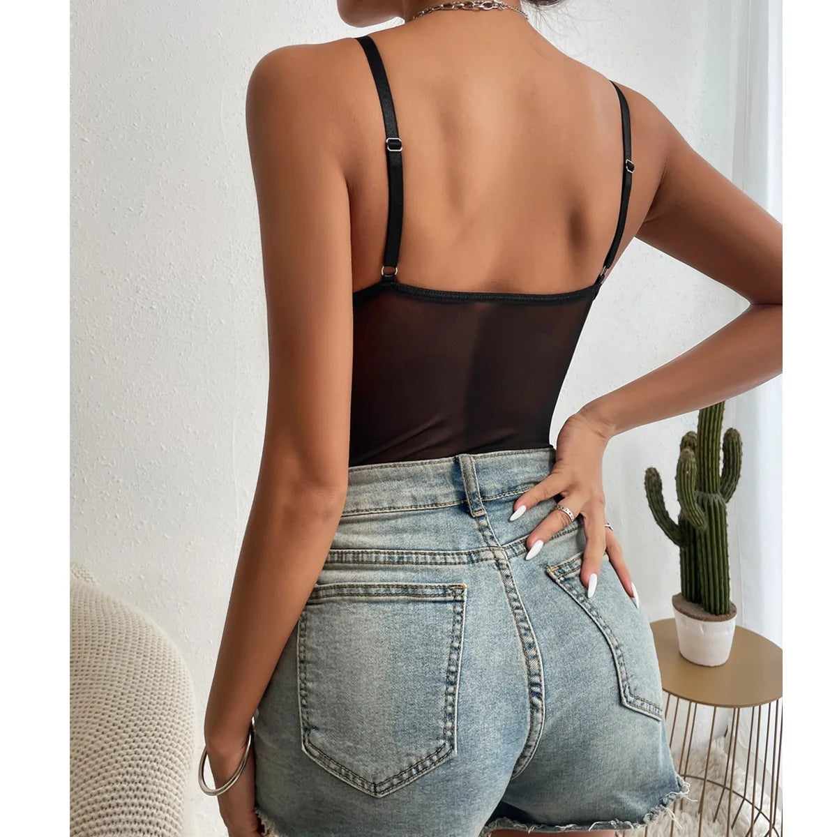 Lace Bodysuit Bodies Top New Solid