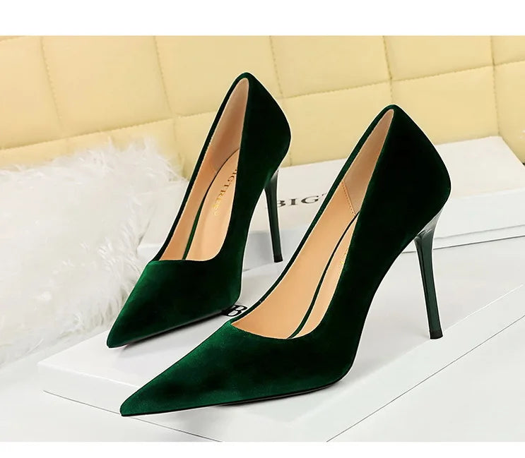 BIGTREE Shoes High Heels Shoes Suede